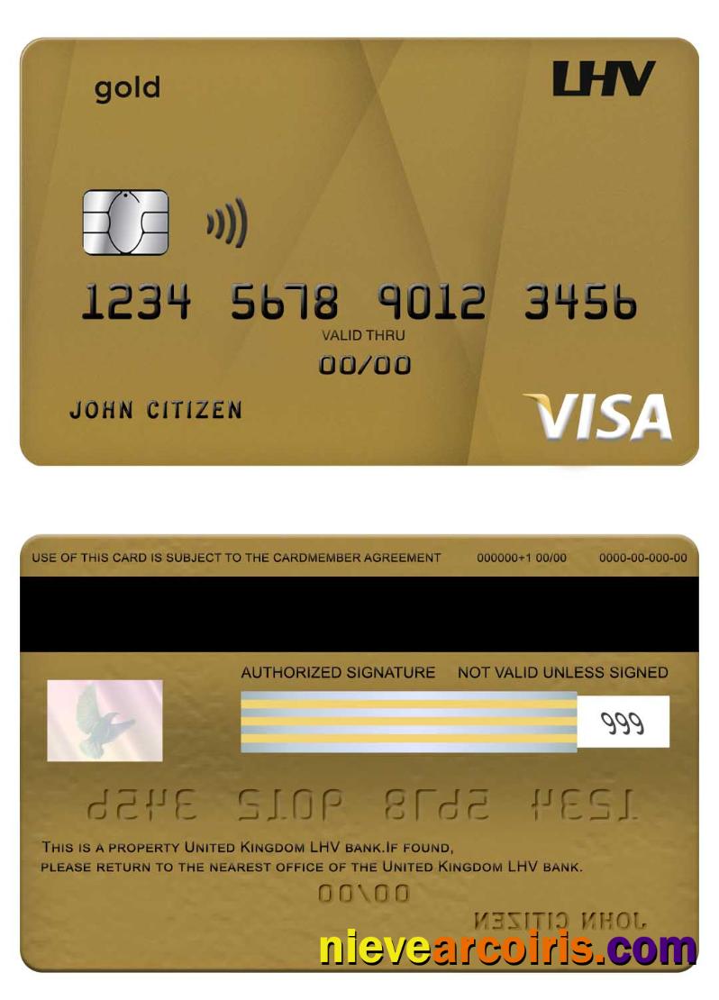 United Kingdom LHV bank visa gold card